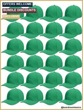 24 Pack Adjustable Baseball Caps Polyester Unisex Curved Brim Solid
